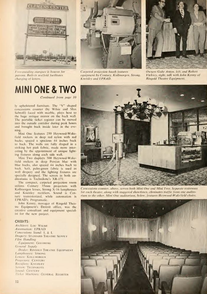 Mini Theatre 1&2 - June 7 1971 Box Office Magazine Article